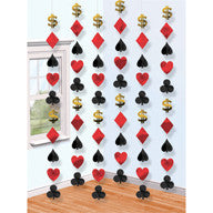 Hanging Decoration - Casino Card Suits 6 Pc