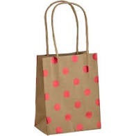 Craft Bag - Red Small Foil Spots
