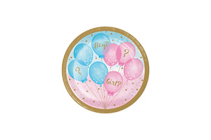 Paper Plates - Gender Reveal Balloons Lunch Plates