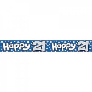 Banner - Happy 21st Blue 2.6m Long