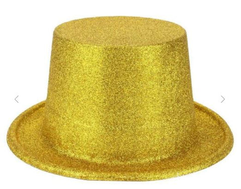 Hat - Glitter Top Hat (Gold)