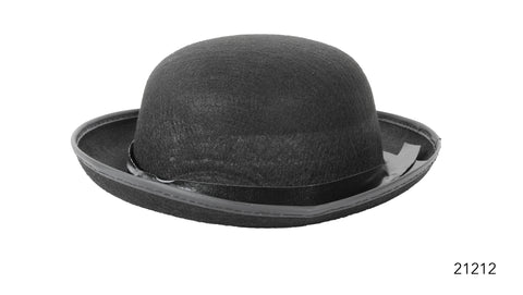 Hat - Circular Bowler Felt Hat (Black)