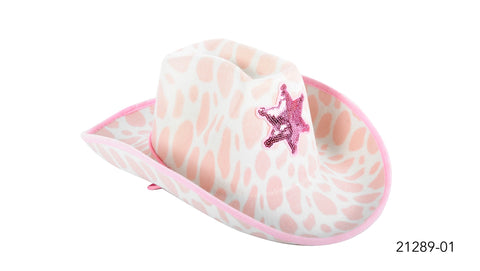 Cowboy Hat - Pink Cow with Star