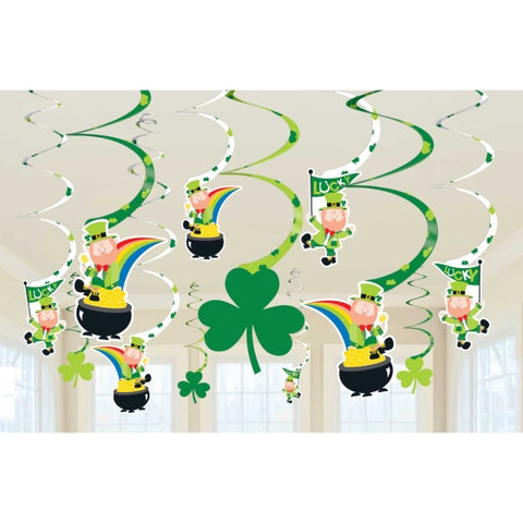 Swirls - St Patrick's Day Spiral Swirls Hanging Decorations