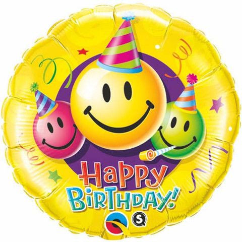Foil Balloon Supershape - Qualatex Foil Shape 91cm (36") Birthday Smiley Faces