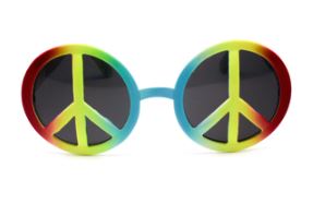Party Glass - Peace Sign Rainbow Colour
