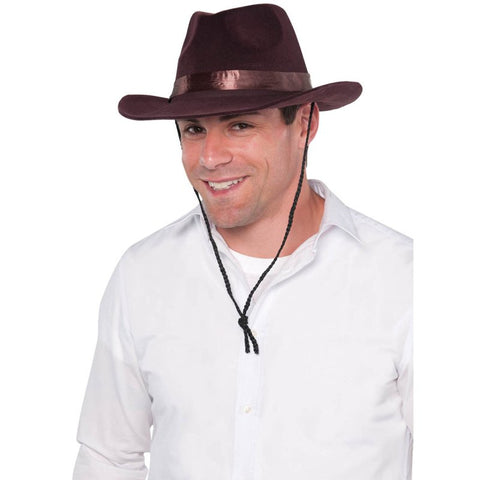 Hat - Flocked Cowboy Hat Brown