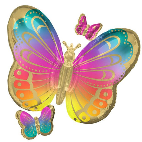 Foil Balloon Supershape - Anagram Foil Shape Colourful Butterfly