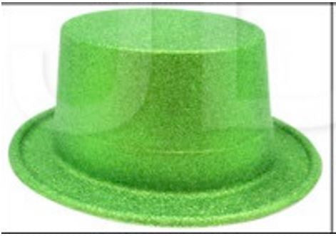 Hat - Glitter Top Hat (Green)