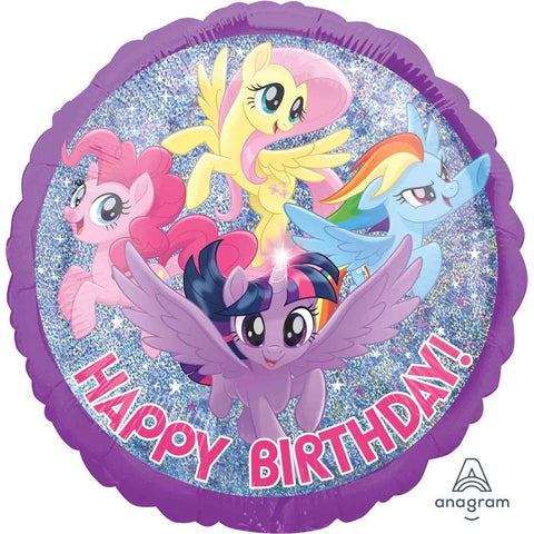 Foil Balloon 18" - 45cm Standard Holographic My Little Pony Friendship Adventures Happy Birthday