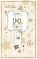 Birthday Card - Happy 90th Premium