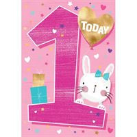 Birthday Card - 1 Today Bunny