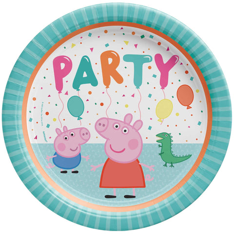 Paper Plates - Peppa Pig Confetti Party 9"/23cm