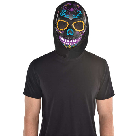 Mask - Day Of The Dead Neon & Black Sugar Skull Head Mask