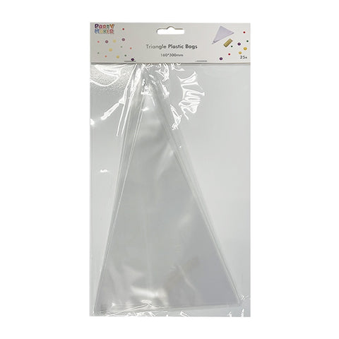 Cone Loot Bags - Triangle Plastic Bag with Gold Tie