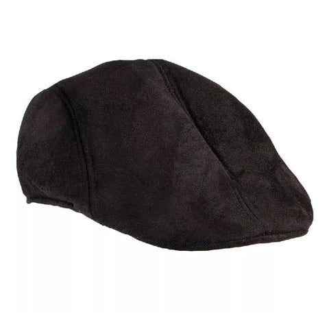 Hat - Black 20's Suede Cap