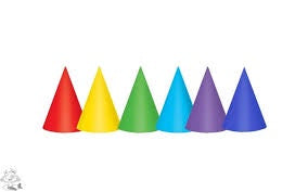 Party Hats - Assorted Primary Color Party Hats