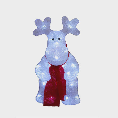 Light Up Deer - Acrylic Deer with Red Scarf