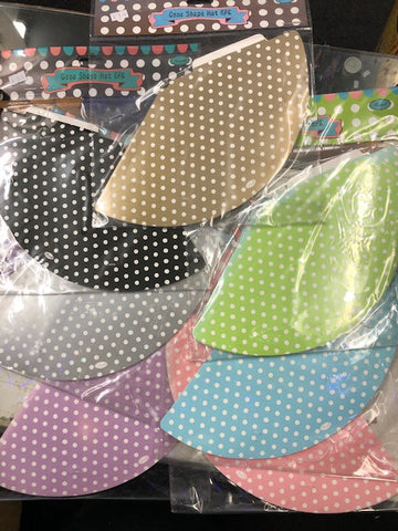 Party Hat - Corn Shape Hat White Dots With Assorted Colour 6Pk