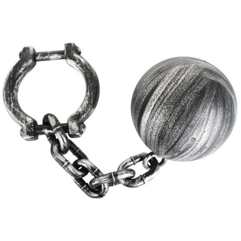 Ball and Chain - Prisoner Silver 54cm Halloween Prop