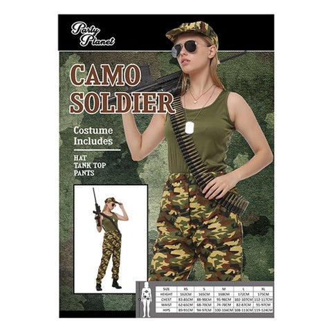 Costume - Women's Camouflage  Army Costume M/L