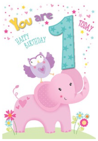 Birthday Card - 1st Today Pink