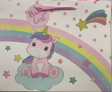 Gift Bag - Largr Bag Unicorn Baby Girl