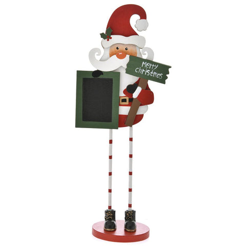 Standing Santa - Wooden Santa Claus Red With Board
