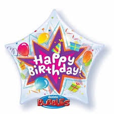Bubble Balloon 22" - Star H' Birthday