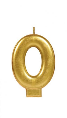 Candle - Numeral Metallic Gold #0