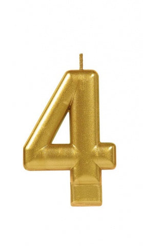 Candle - Numeral Metallic Gold #4
