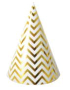 Party Hats - Gold And White
