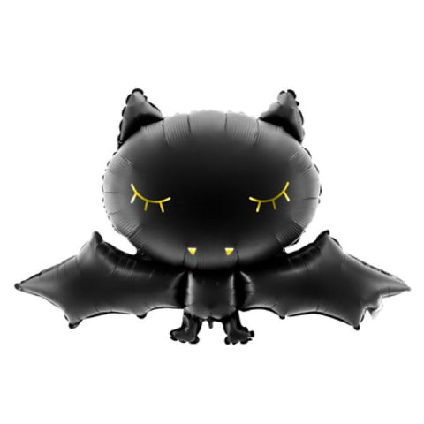 Foil Balloon Supershape - Black Bat with Gold Detail 80cm x 52cm