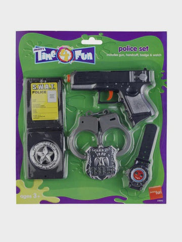 Kids Toy Gun Set - Cuffs Badge Watch ID Case by Smiffys
