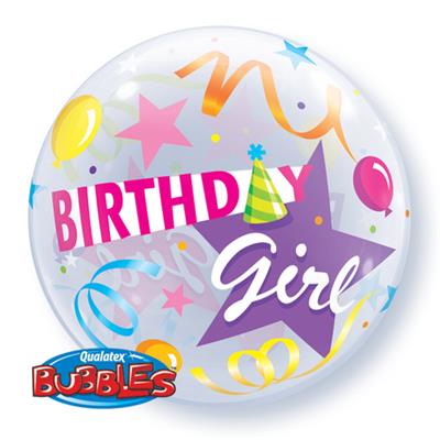 Bubble Balloon 22" - Birthday Girl Party Hats