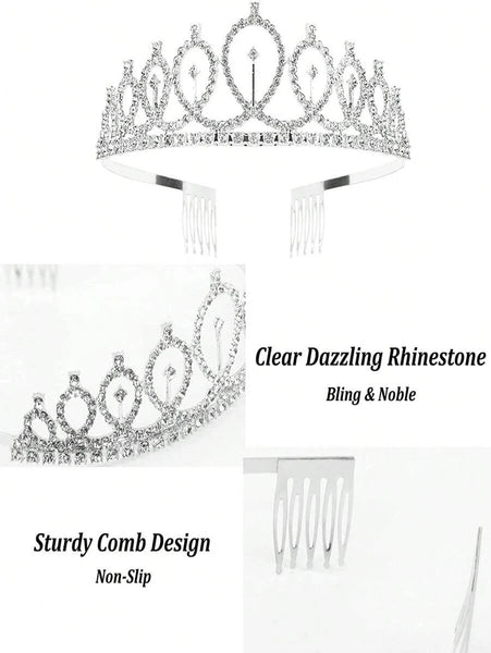 Tiara -  Bling Rhinestone Crystal Wedding Crown Tiara