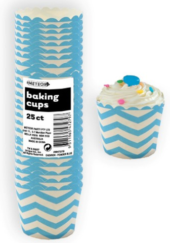 Baking Cups - Chevron Powder Blue