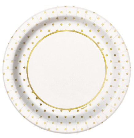 Paper Plates - Mini Gold Dot 8pc