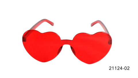 Party Glasses - Perspex Hearts Red/Hot Pink/Light Pink