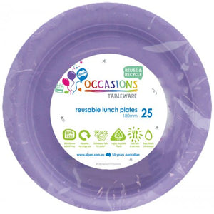 Reusable Lunch Plates - Purple Pk25