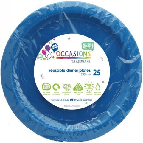 Reusable Dinner Plates - Royal Blue Pk25