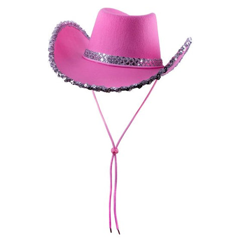 Cowboy Hat - Sequins Black/Pink/White