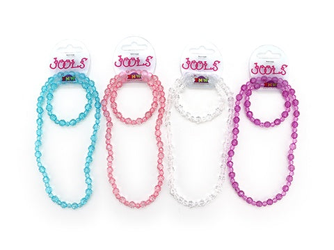 Bangle & Necklace Set - Crystal Style 4 Colors Assorted