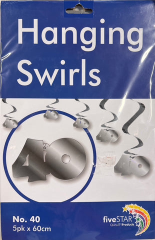 Hanging Swirls - FS 40th Metallic Silver-5pk