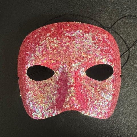 Mask - Large Glitter Hot Pink