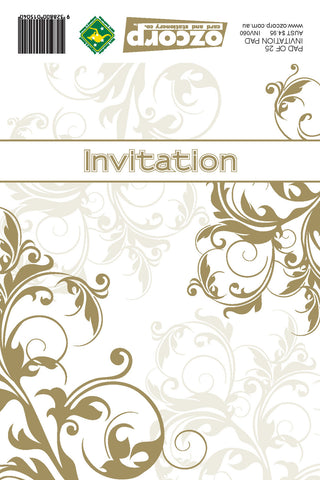 Invites - Gold Linework Invitation Pad of 25