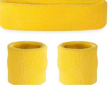Sweatbands Set - Headband & Wristband Yellow