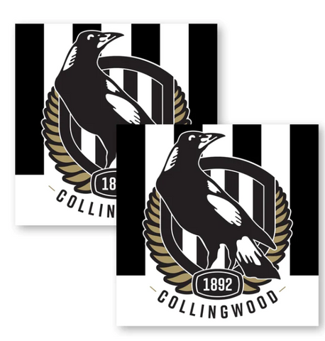 Printed Lunch Napkins - AFL Collingwood Magpies Pk 16