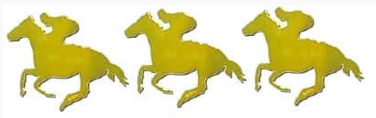 Cutouts Horse Racing - Pack of 3 Gold (10cm / 20cm )