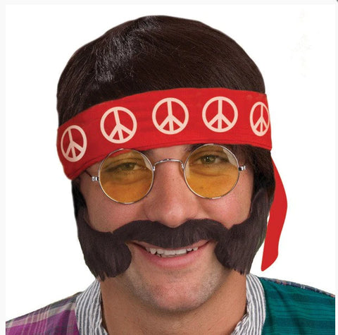 Hippy Kit - Wig, Glasses, Headband, Mo & Chops